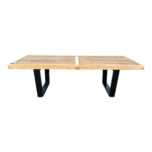 Mid 20th Century Vintage Herman Miller Nelson Platform Bench in Natural Maple For Sale