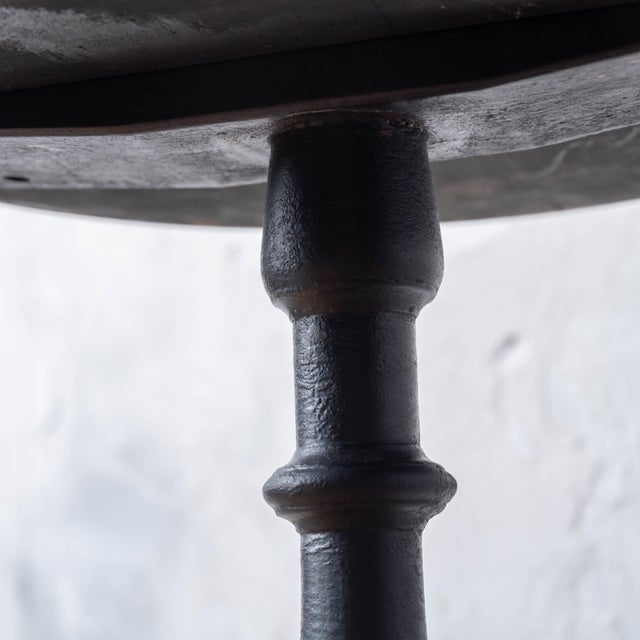 New England Queen Anne Cherry Candle Stand in Black, c.1760 For Sale - Image 15 of 16