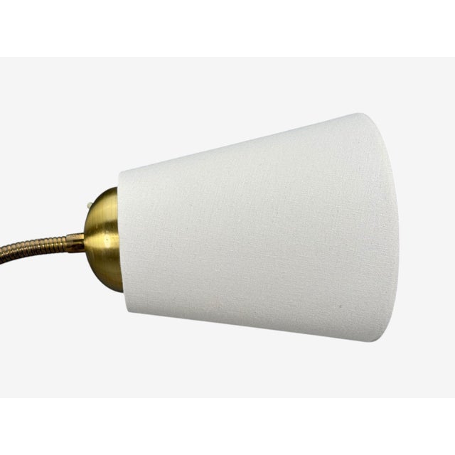1950s Swedish Modern, Floor Lamp, Stained Wood, Fabric, Sweden For Sale - Image 11 of 13
