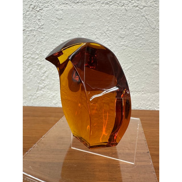 1980s Vintage French Art Glass Saint Louis Crystal Penguin Figurine/Paper Weight For Sale - Image 5 of 9