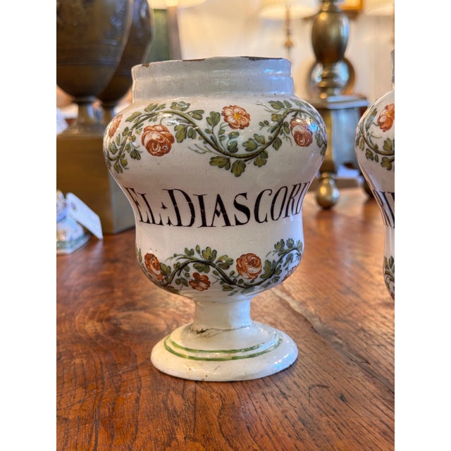 Pair of 18th Century Drug Jars For Sale - Image 6 of 10