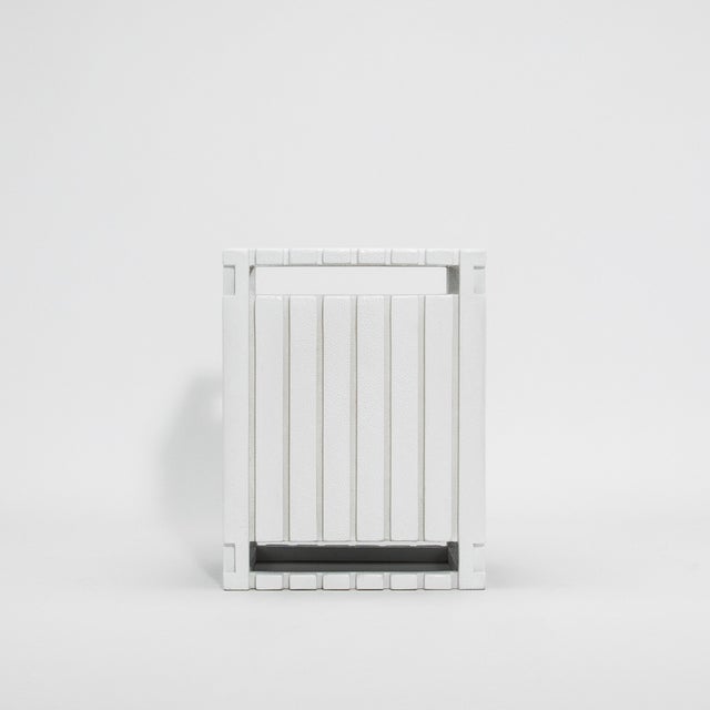 R & Y Augousti Waste Bin in White Shagreen by R&y Augousti For Sale - Image 4 of 5