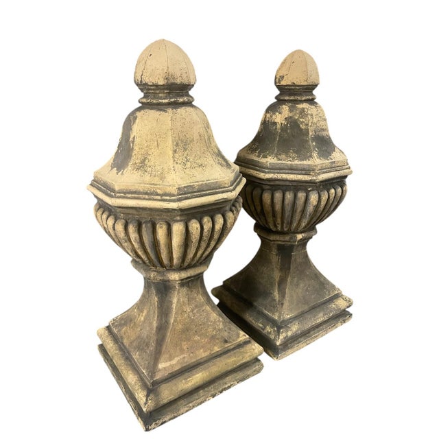 Elevate your space with this impressive pair of Neoclassical-style architectural finials. Standing at a commanding 28...