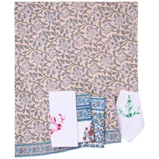 Indian Naaz Dusty Pink Round Tablecloth, 120-Inch For Sale - Image 3 of 7