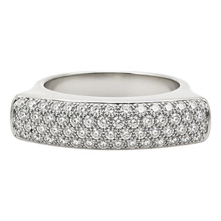 18k White Gold Ring by David Vangelder of Paris, Size 6.5 For Sale