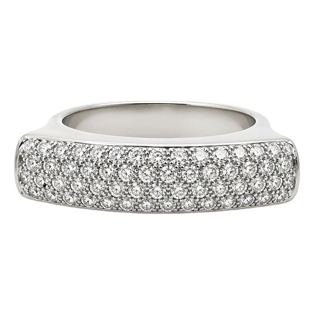 18k White Gold Ring by David Vangelder of Paris, Size 6.5 For Sale