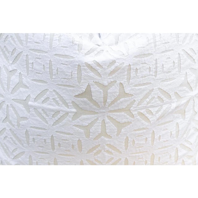 1990s Cream Silk Euro Applique Pillow Cover For Sale - Image 5 of 8