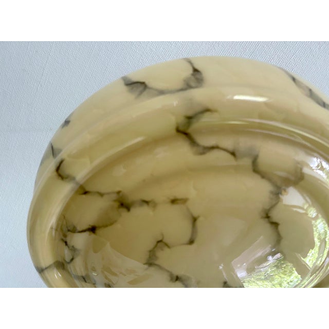 Cream Art Deco Ivory Marble Glass Pendant Light, 1930s For Sale - Image 8 of 18