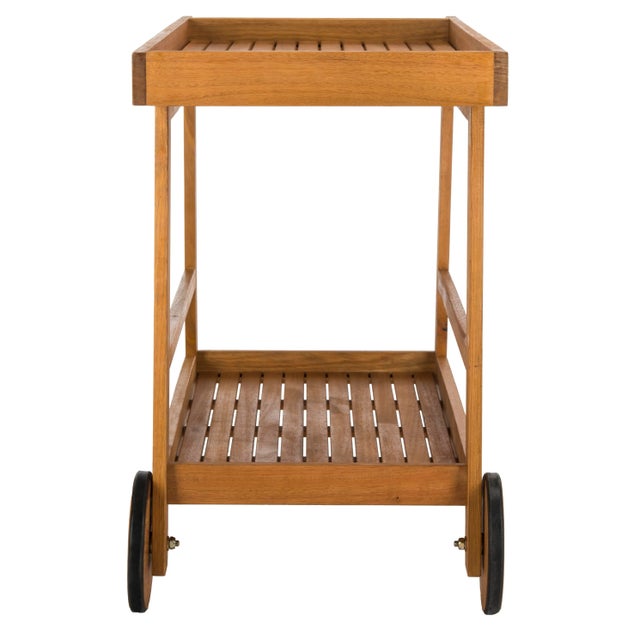 Modern Indoor & Outdoor Bar Cart in Natural For Sale - Image 3 of 9