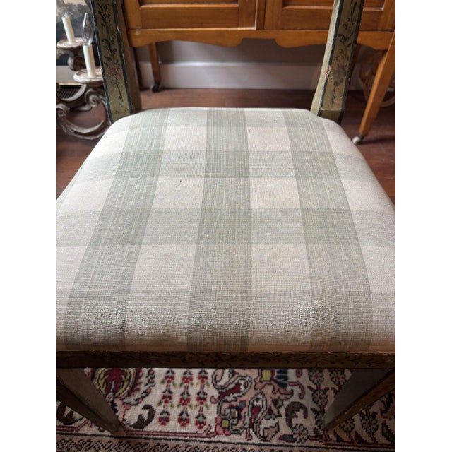 Late 20th Century Painted Regency Side Chair With Upholstered Seat For Sale - Image 5 of 6