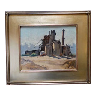 Industrial Scene Painting by Carl Schmidt For Sale