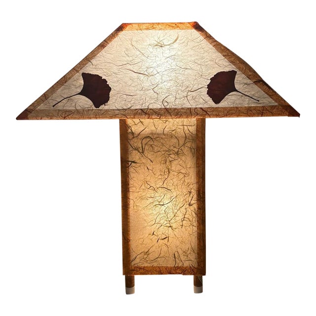 1980s Hand-Crafted Copper and Rice Paper Lamp For Sale