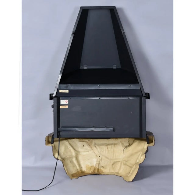 Vintage Wall Mounted Faux Stone Electric Fireplace With Space Heater For Sale - Image 9 of 16