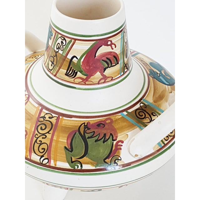 Ceramic Large Ceramic Tripod Vase with Handles Faience de Bayeux, 1950s For Sale - Image 7 of 8