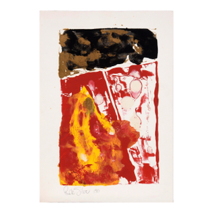 Red Monument - Abstract Composition in Acrylic on Paper by Ricardo De Silva