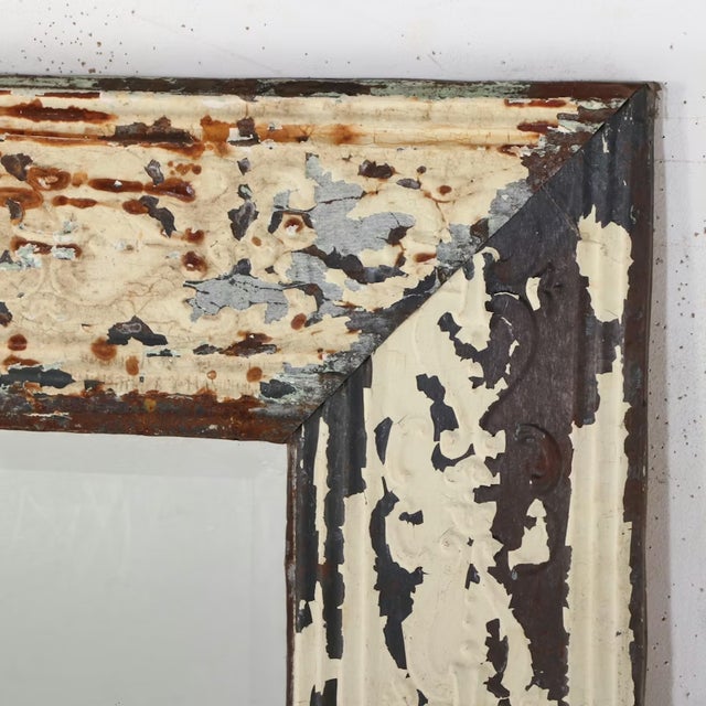 Silver Large Oversized Monumental Rustic Embossed Metal Mirror 96" X 72" For Sale - Image 8 of 9