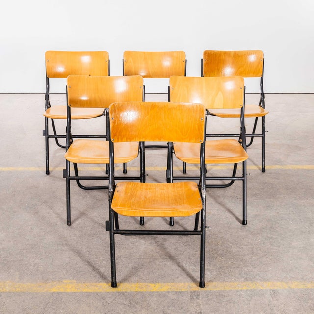German University Folding Dining Chairs, 1960s, Set of 6 For Sale - Image 4 of 15