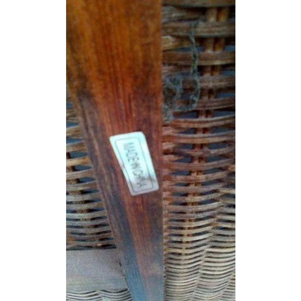 Coastal 1980s Twin Size Headboard Tommy Bahama Style Dark Tone Wicker Rattan Set of 2 For Sale - Image 3 of 12