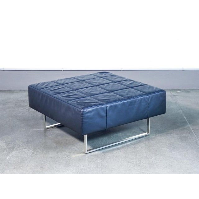 Ottoman in Black Leather and Metal from Poltrona Frau, 1990s For Sale - Image 9 of 16