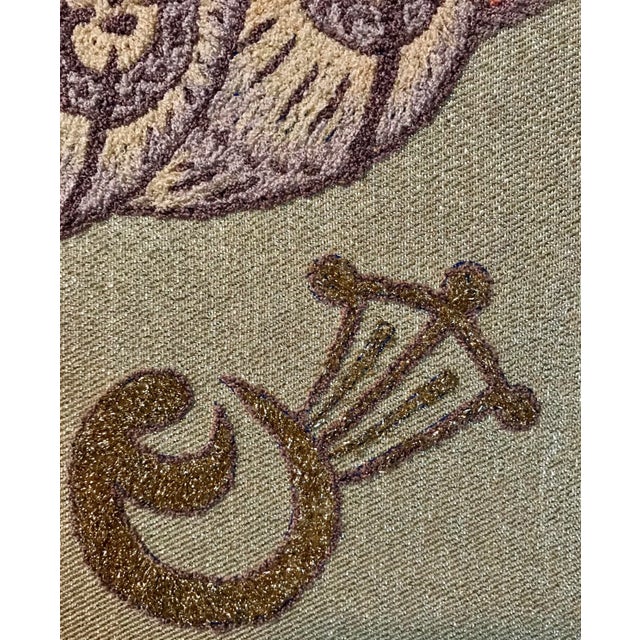 Here is an Asian art piece from the mid-century that was made by hand from an experienced needle embroidery artist. It is...