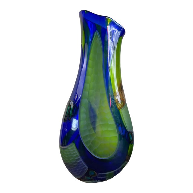 Studio Glass Vase by Artist Afro Celotto For Sale