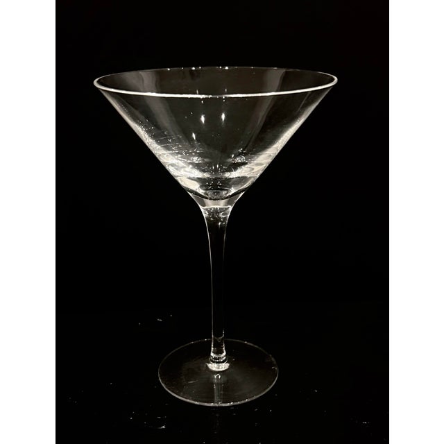 Vintage 2000s Williams Sonoma Hand-Blown Crystal Martini Glasses (Currently Called William Sonoma Reseve) Set of 5 For Sale - Image 4 of 4