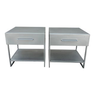 Cb2 Proof Metal Night Stands a Pair For Sale