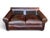 Restoration Hardware Brown Leather Two-Cushion Sofa With Rolled Arms and Bun Feet For Sale - Image 12 of 14