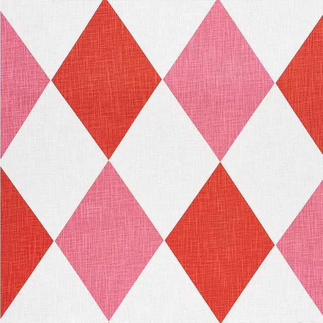 Schumacher Maximus Fabric in Red & Pink For Sale