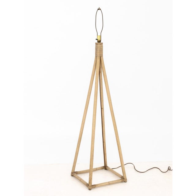 Late 20th Century Modern Bamboo Pyramid Floor Lamp For Sale - Image 5 of 6