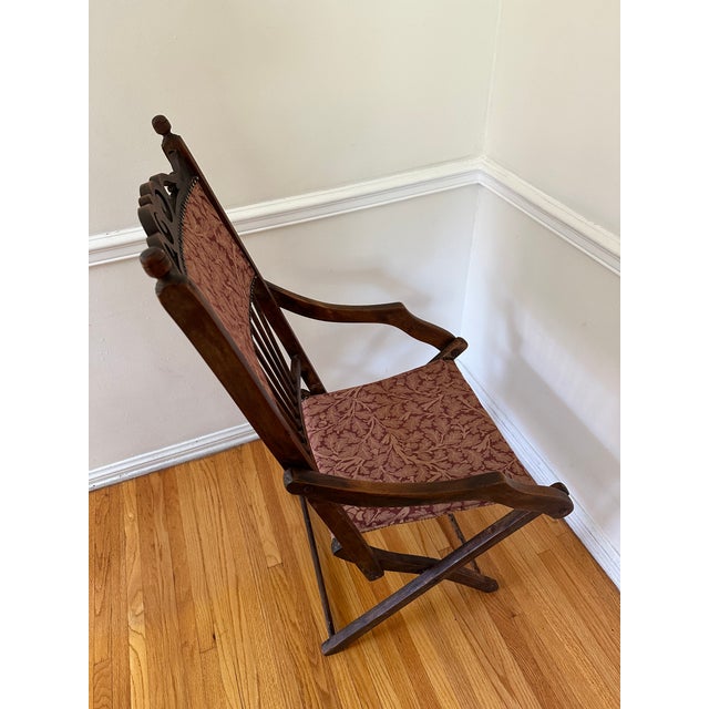 Late 19th Century Late 19th Century William Morris English Arts and Crafts Folding Camp Chair For Sale - Image 5 of 11