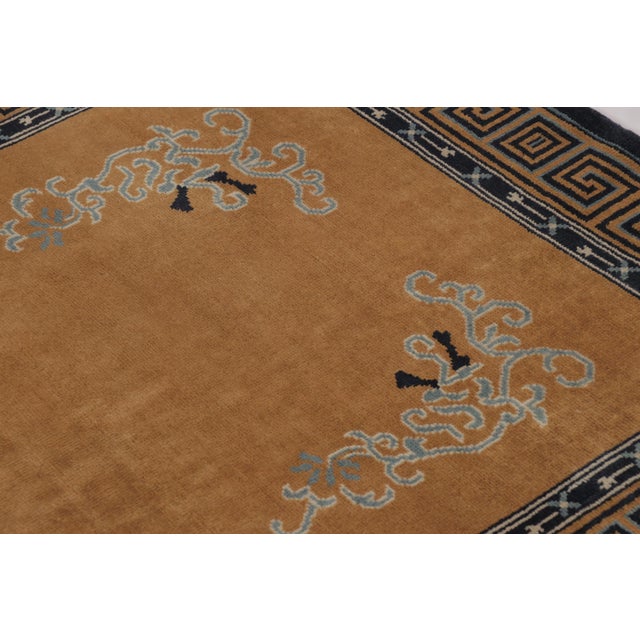 Late 20th Century Rug & Kilim’s Chinese Art Deco Inspired Rug, Brown With Greek Key Border For Sale - Image 5 of 9