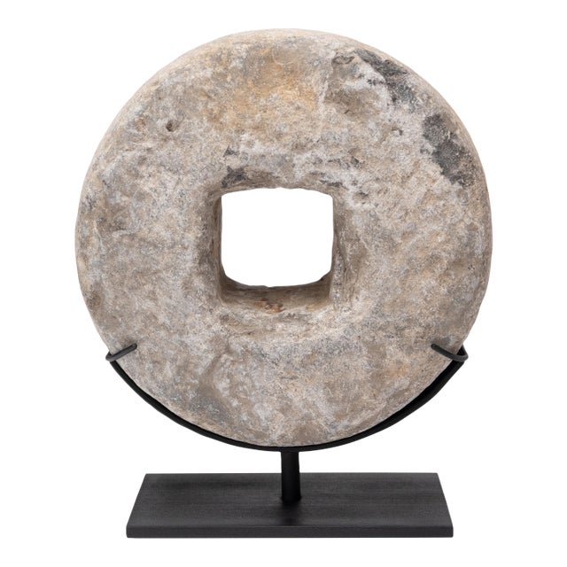 Chinese Prosperity Stone Disc, C. 1900 For Sale