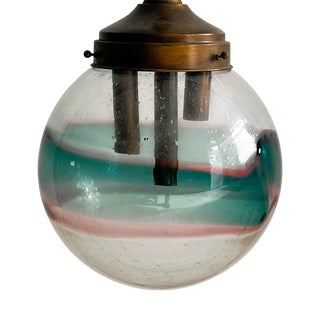 Large Space Age Murano Glass Pendant Light with Colored Bands, 1970s For Sale