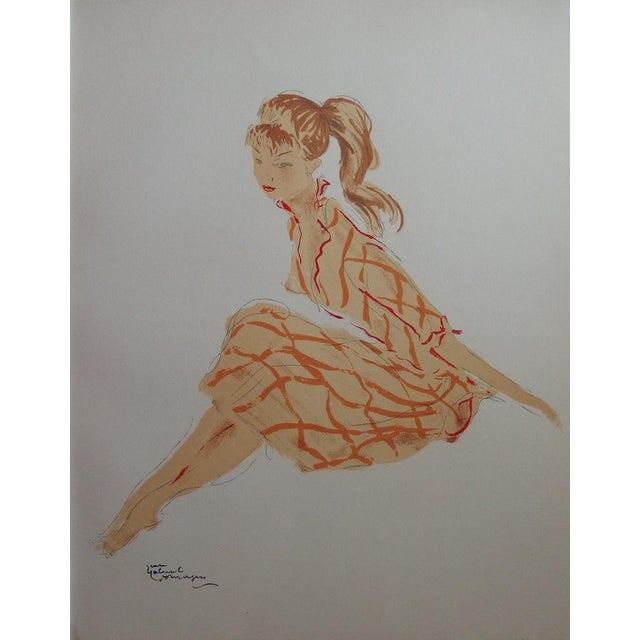 Jean-Gabriel Domergue, A Young Simple Girl, Lithograph For Sale - Image 4 of 4