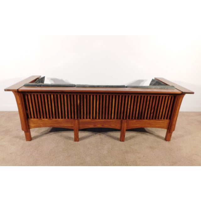 Arts & Crafts Vintage Kimball Furniture Antique Style Mission Prairie Arts & Crafts Oak Sofa For Sale - Image 3 of 18