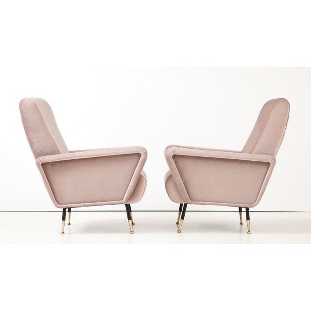 1960's Marco Zanuso Style Italian Lounge Chairs in Mohair Fabric For Sale In New York - Image 6 of 11