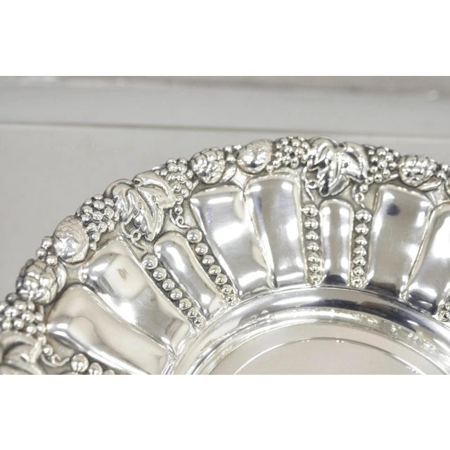 Antique William Adams WA Spain Victorian Silver Plated Repousse Fruit Bowl Basket. Circa Early 20th Century. Measurements:...