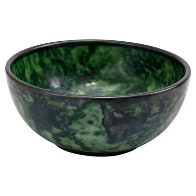 Black Handcrafted Ceramic Bowl by Erik Mornils for Nittsjö, Sweden, 1930s For Sale - Image 8 of 8
