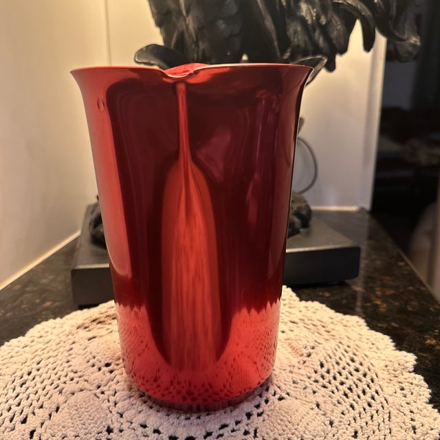 Metal Mid-Century Vintage Color Craft Aluminum Pitcher For Sale - Image 7 of 12