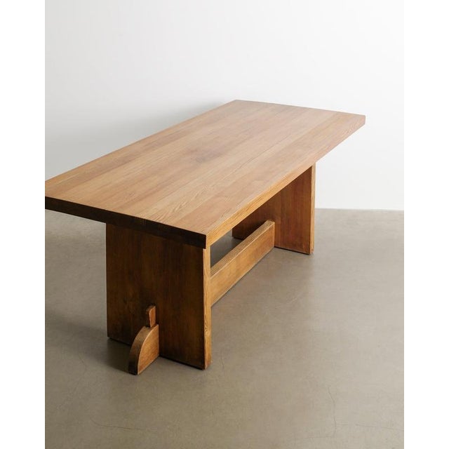 A very rare and early iconic swedish mid century modern rectangular "lovö" dining table in stained pine by axel einar...