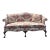 Vintage Floral Humpback Sofa With Carved Claw-and-Ball Feet For Sale