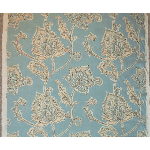 This is a gorgeous designer linen blend fabric by Thibaut. The pattern is "Orissa". The color is a deep aqua. Unused and...