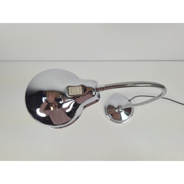 Silver Chrome Table Lamp with Flexible Shade, 1950s For Sale - Image 8 of 9