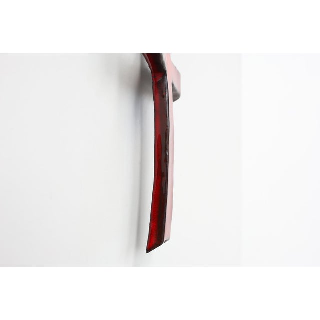 Red Glazed Ceramic Cross by Vandeweghe for Amphora, Belgium, 1960 For Sale - Image 6 of 11