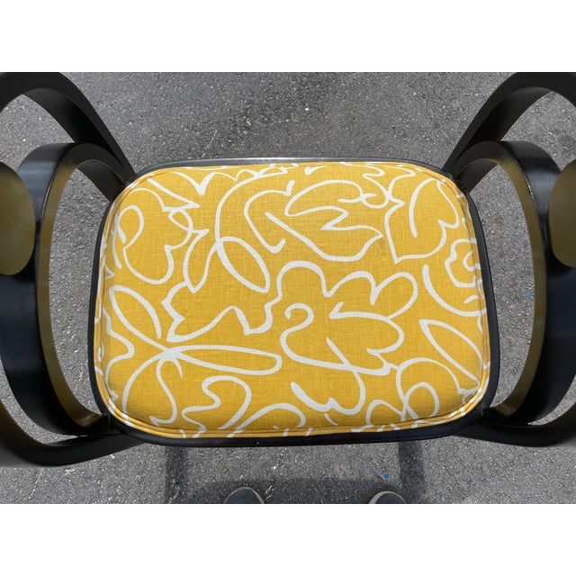 1930s Pair of Original Art Deco Stools, Ottoman, Wood, Black, Yellow For Sale - Image 16 of 16