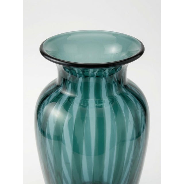 Mid-Century Modern Vintage VeArt Cane Glass Vase With Original Label For Sale - Image 3 of 5