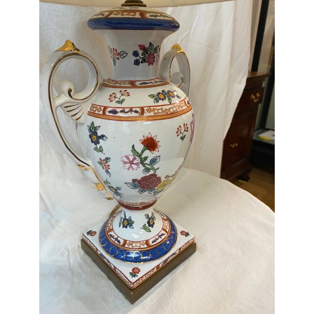 Remington Hand Painted Porcelain Table Lamp For Sale - Image 11 of 13