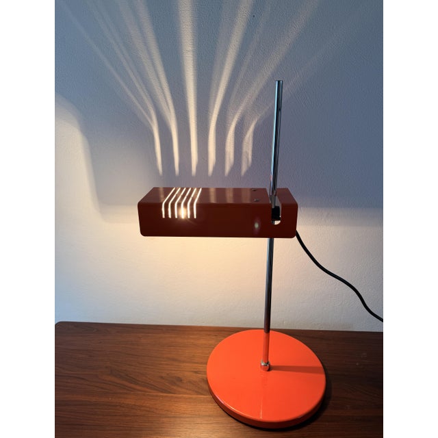 Space Age Height-Adjustable Orange Desk Lamp, 1970s For Sale - Image 9 of 10