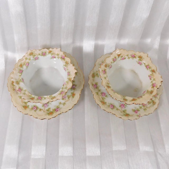 This is a pair of two ramekin bowls and two underplates by MZ Austria/Altrohlau in pattern ALT296 according to...